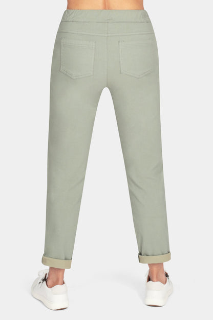 Tie-Waist Stretchy Winter-Weight Trousers