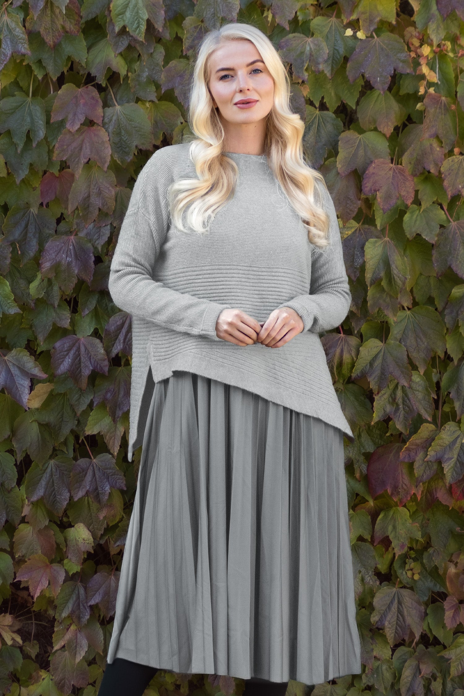 Leelan Asymmetric Hem Dress Set