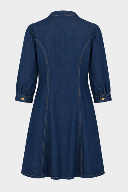 Denim Button Through Dress