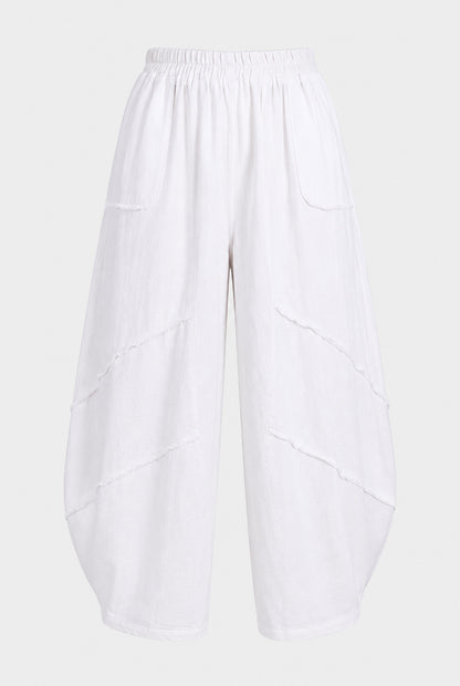 Aladdin Barrel Leg Linen Trousers