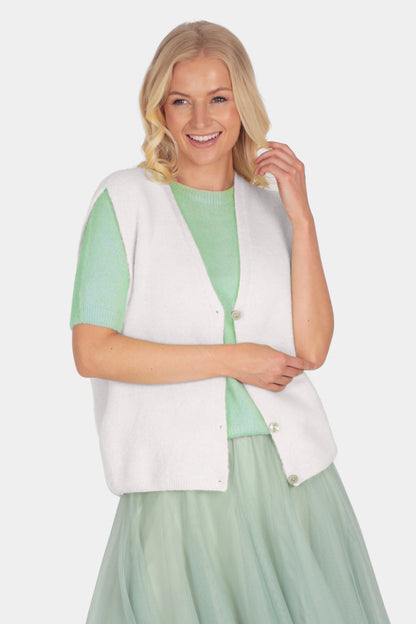 Alpaca Cloud Spun Button Vest