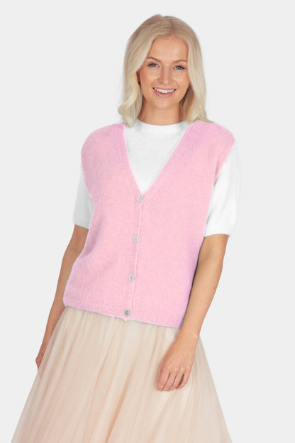 Alpaca Cloud Spun Button Vest