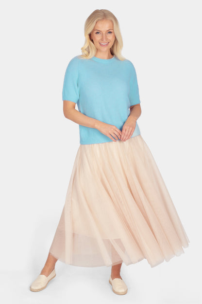 Short Sleeve Cloud-Spun Alpaca Crew