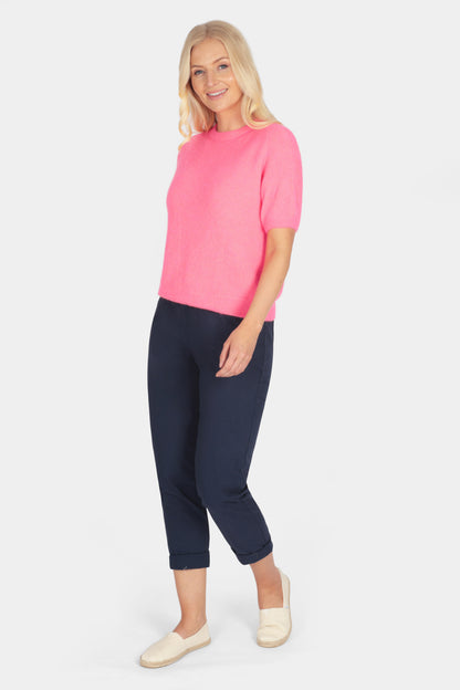Short Sleeve Cloud-Spun Alpaca Crew