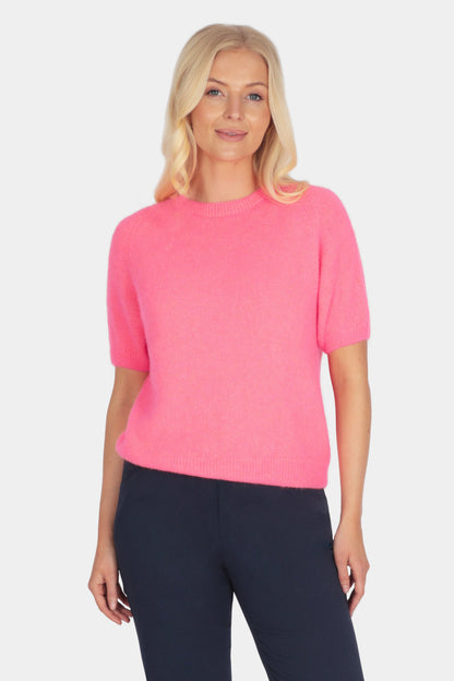 Short Sleeve Cloud-Spun Alpaca Crew