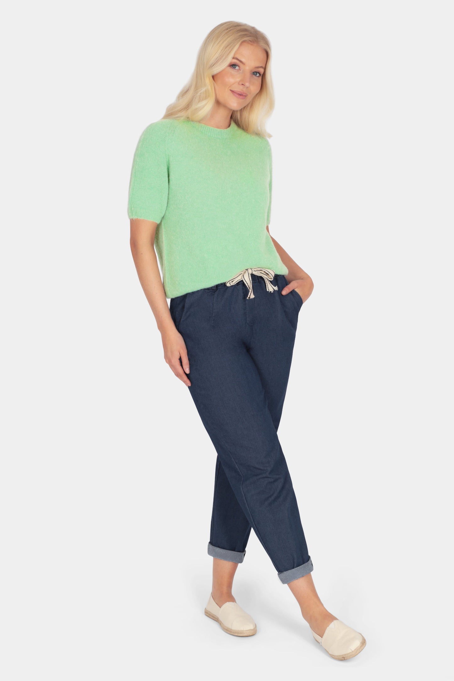 Short Sleeve Cloud-Spun Alpaca Crew