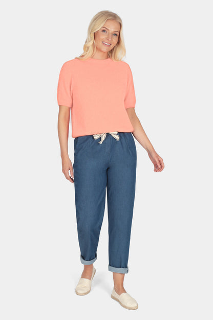 Short Sleeve Cloud-Spun Alpaca Crew