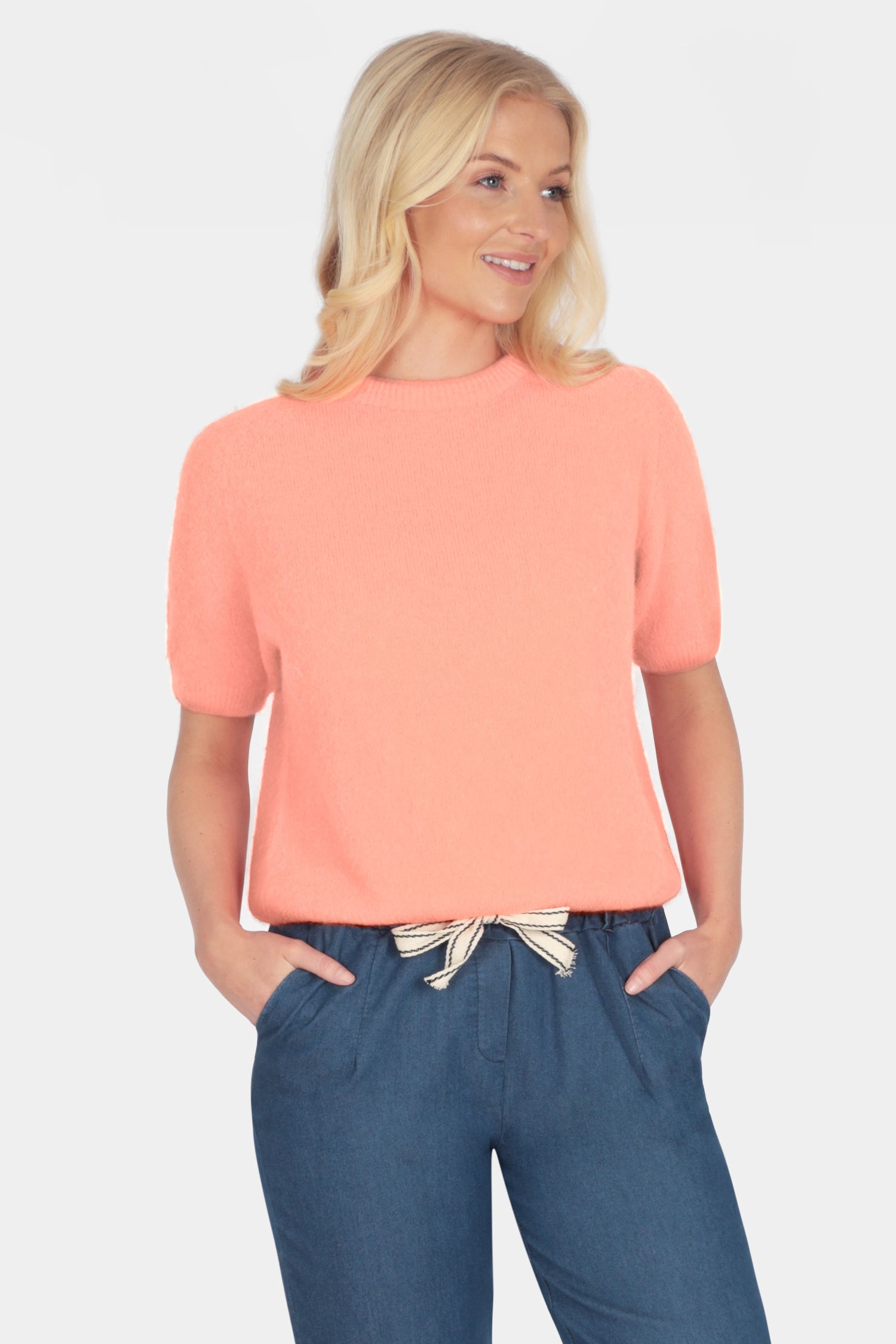 Short Sleeve Cloud-Spun Alpaca Crew