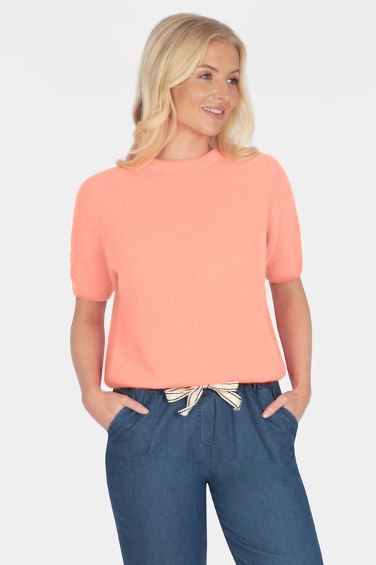 Short Sleeve Cloud-Spun Alpaca Crew