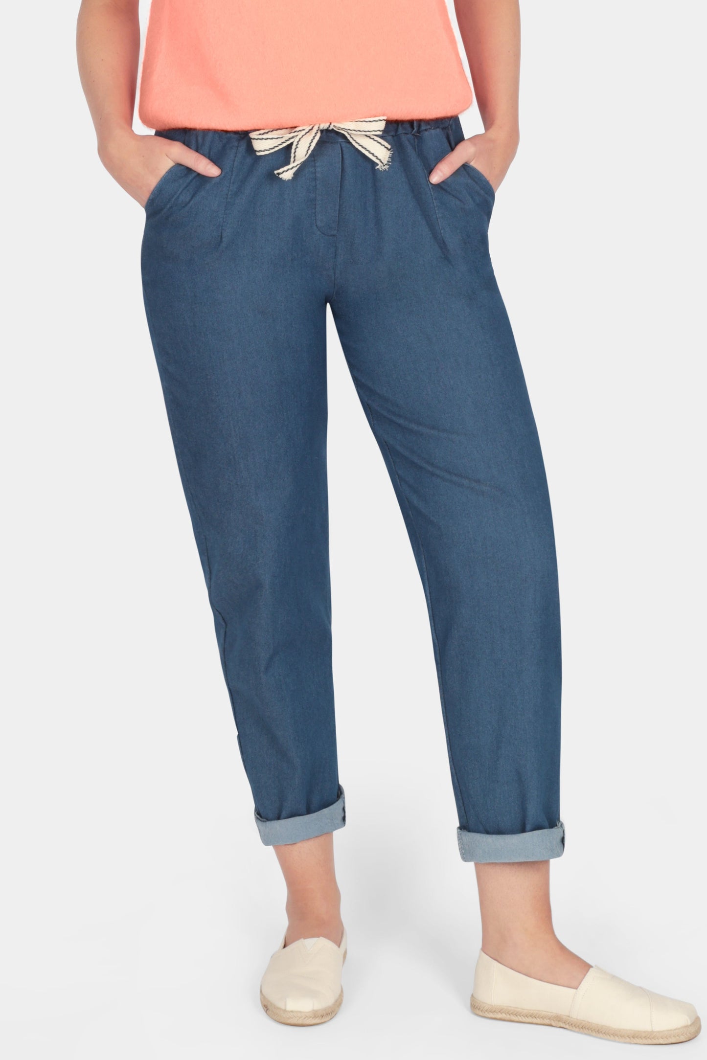 Denim Straight Leg Trousers