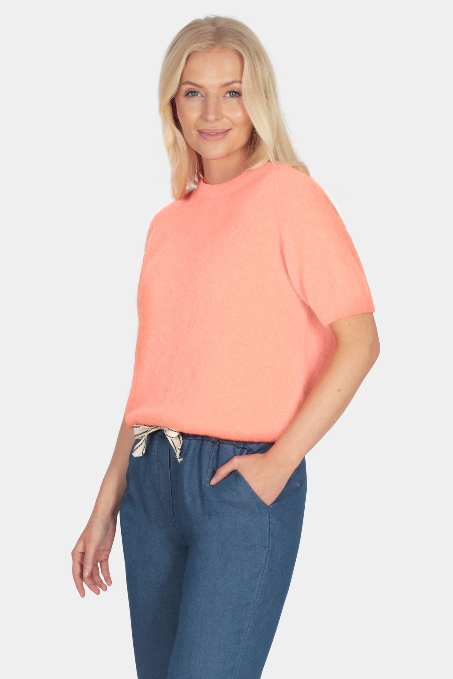 Short Sleeve Cloud-Spun Alpaca Crew