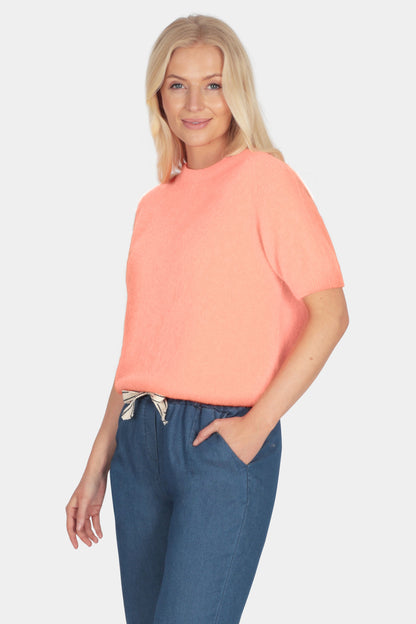 Short Sleeve Cloud-Spun Alpaca Crew