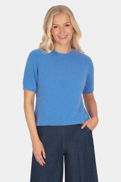 Short Sleeve Cloud-Spun Alpaca Crew