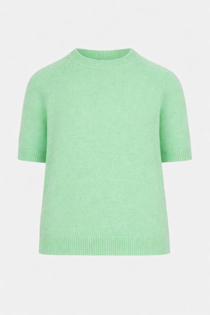Short Sleeve Cloud-Spun Alpaca Crew