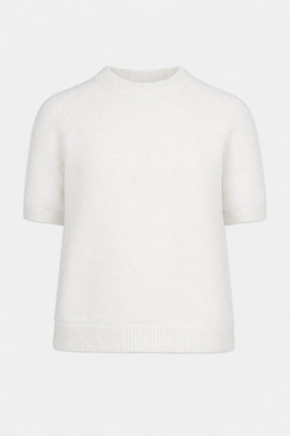 Short Sleeve Cloud-Spun Alpaca Crew