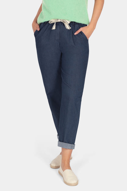 Denim Straight Leg Trousers