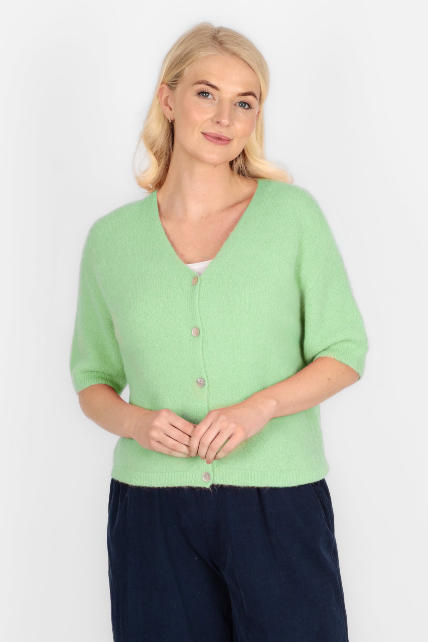 Alpaca Short Sleeve Cardigan