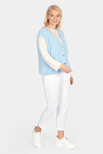 Button Through Mohair Knit Vest