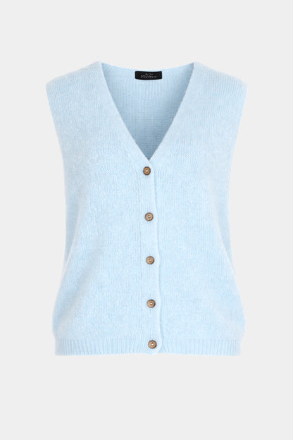 Button Through Mohair Knit Vest