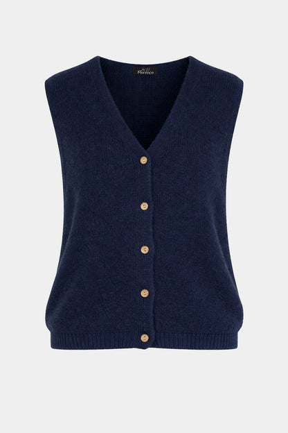 Button Through Mohair Knit Vest