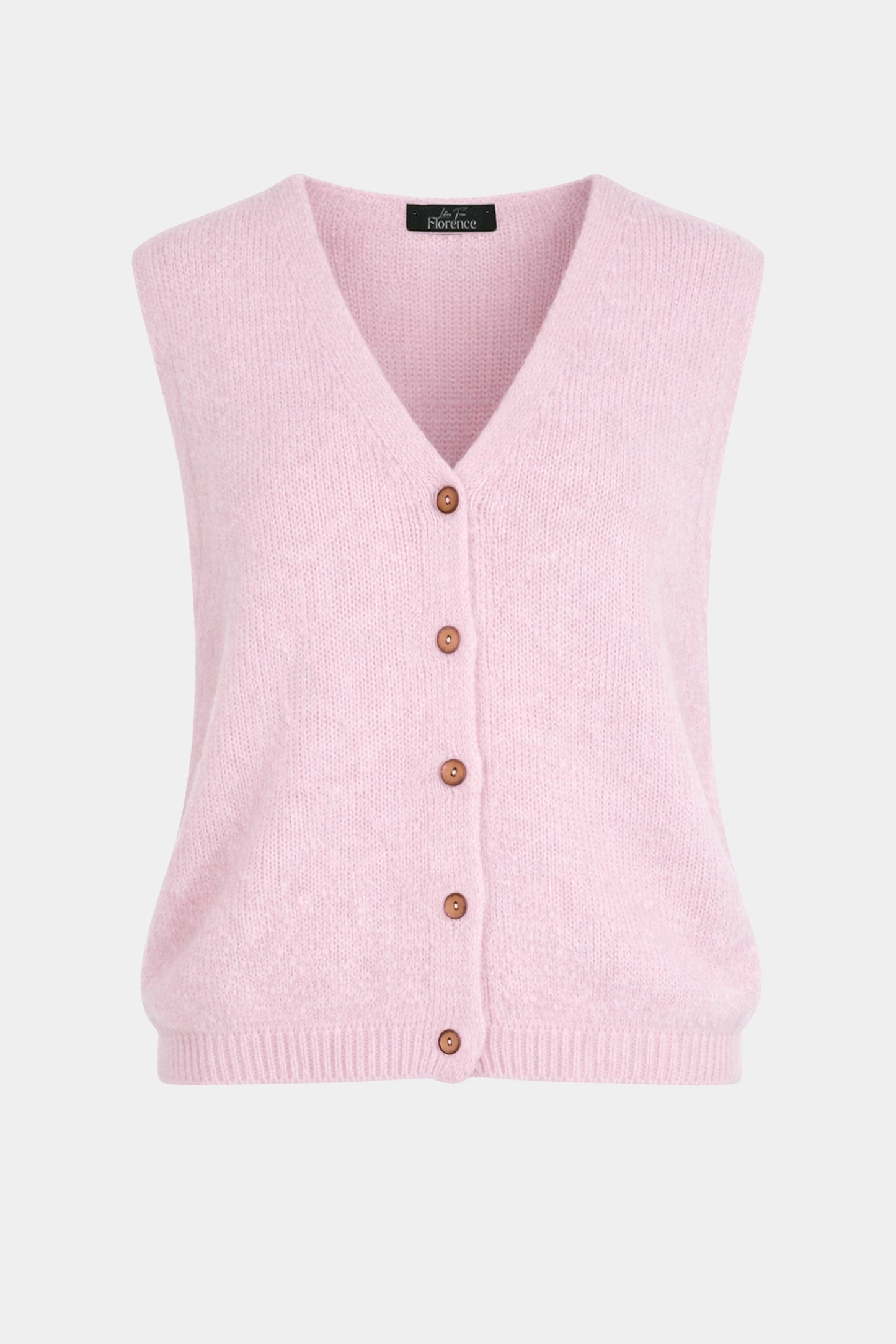 Button Through Mohair Knit Vest