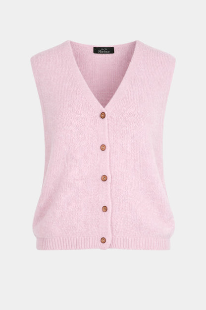 Button Through Mohair Knit Vest