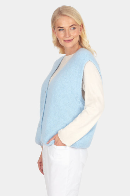 Button Through Mohair Knit Vest