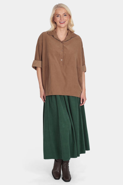 Corduroy Collar Blouse