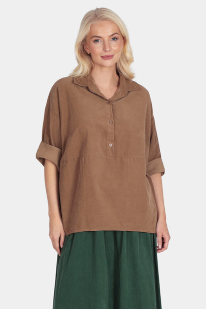 Corduroy Collar Blouse