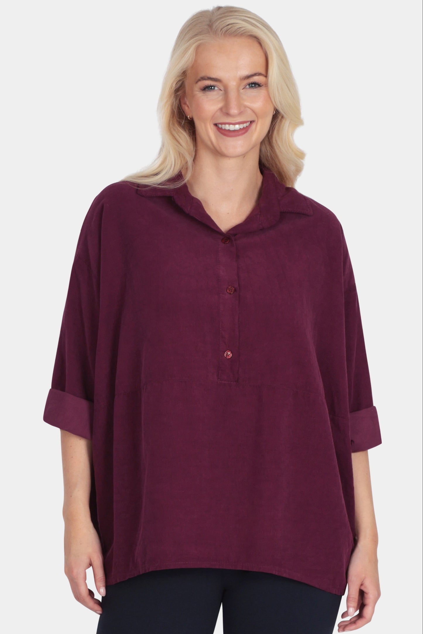 Corduroy Collar Blouse