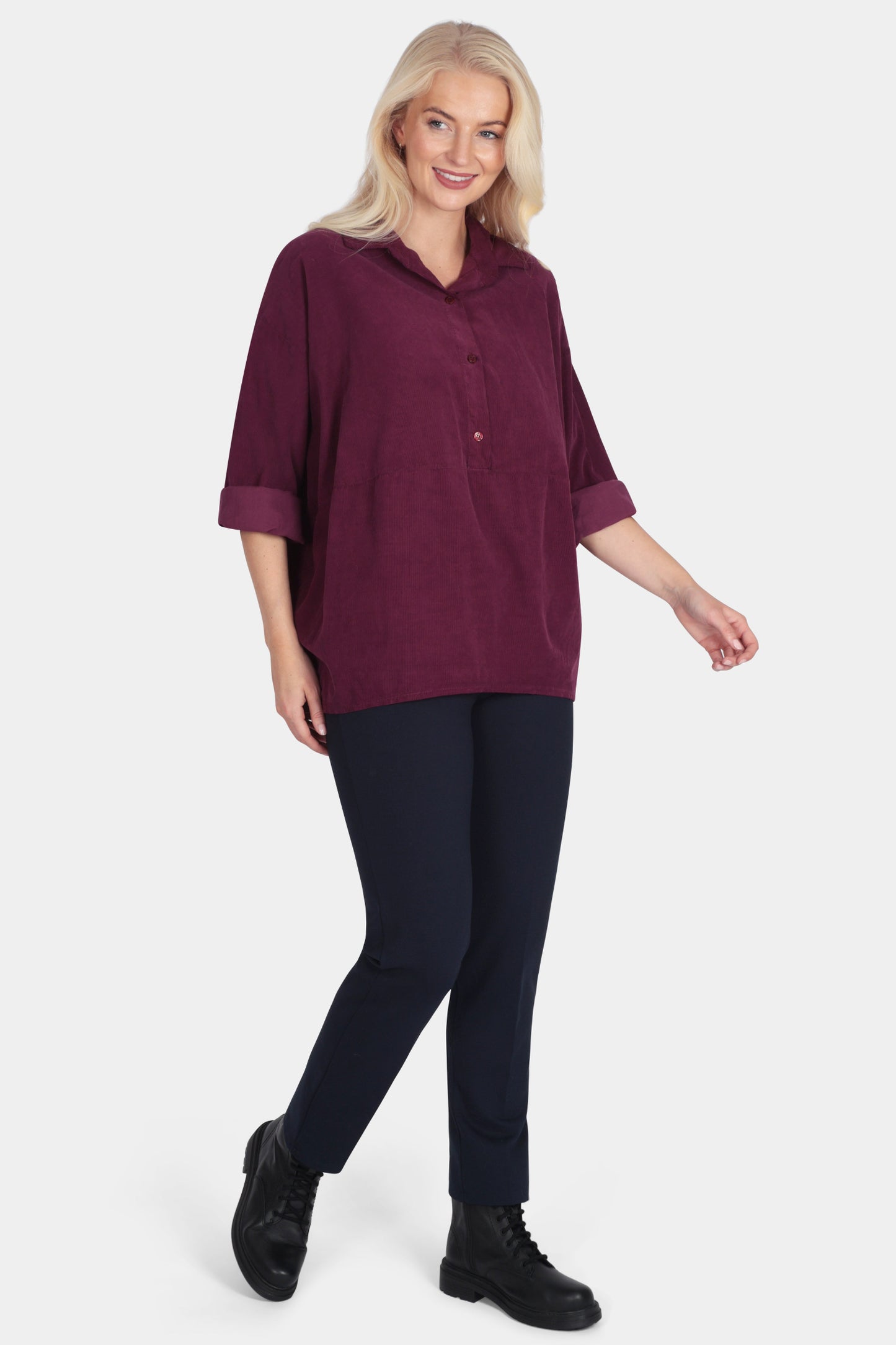 Corduroy Collar Blouse