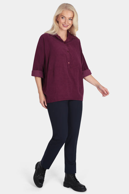 Corduroy Collar Blouse