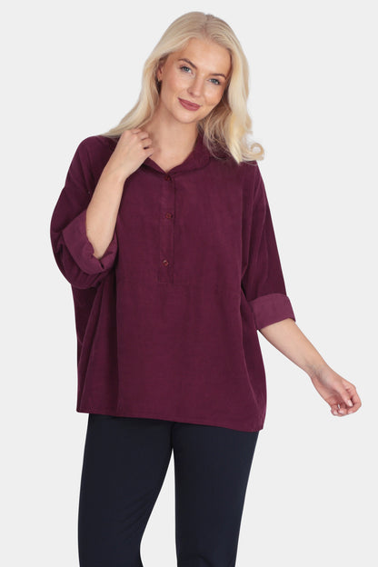 Corduroy Collar Blouse