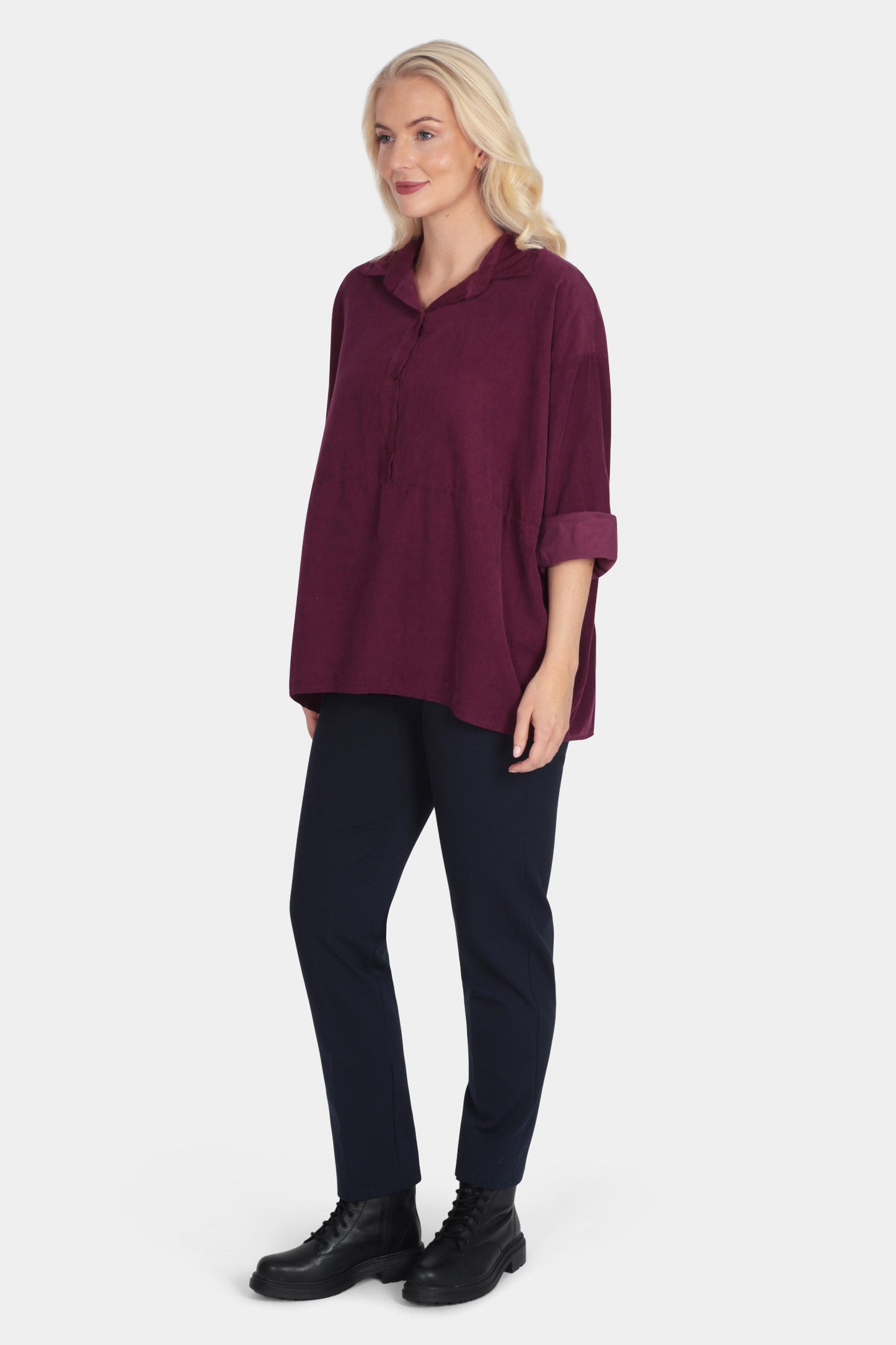 Corduroy Collar Blouse