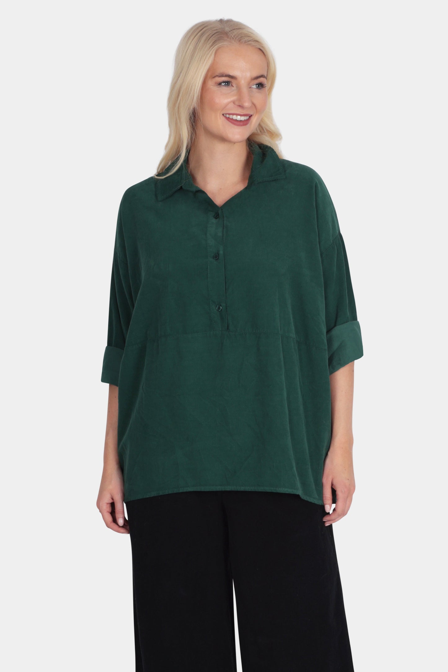 Corduroy Collar Blouse