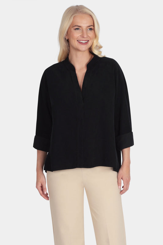 Corduroy V-Neck Blouse