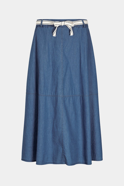 Denim Panel A-Line Skirt
