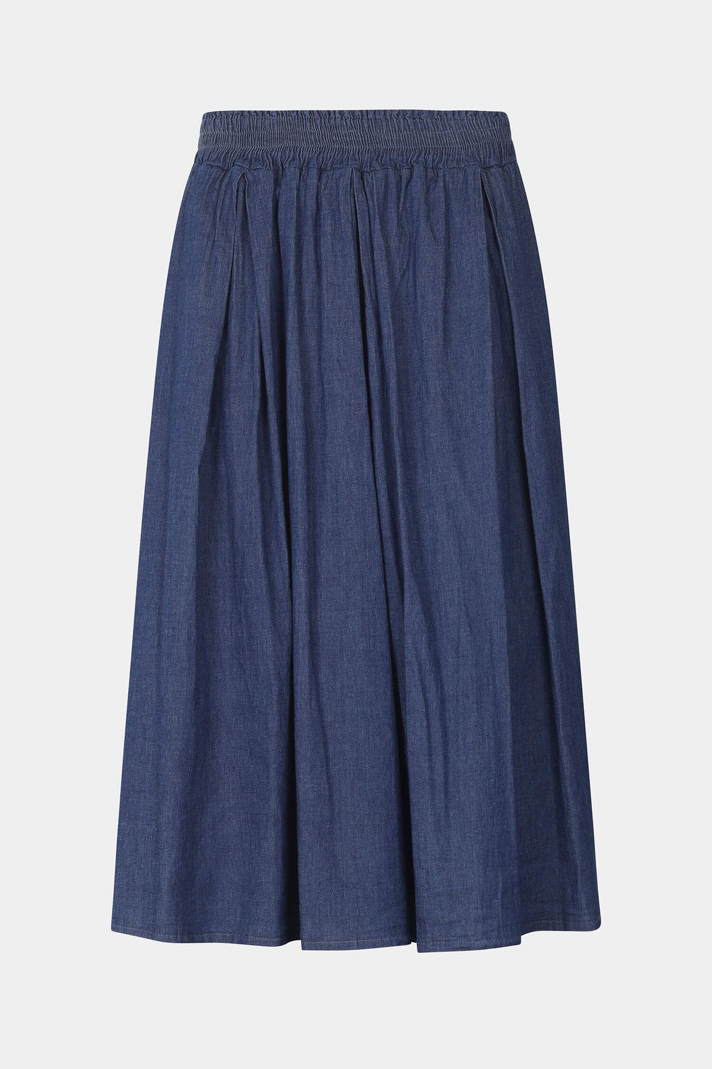 Denim Pleat Detail Skirt