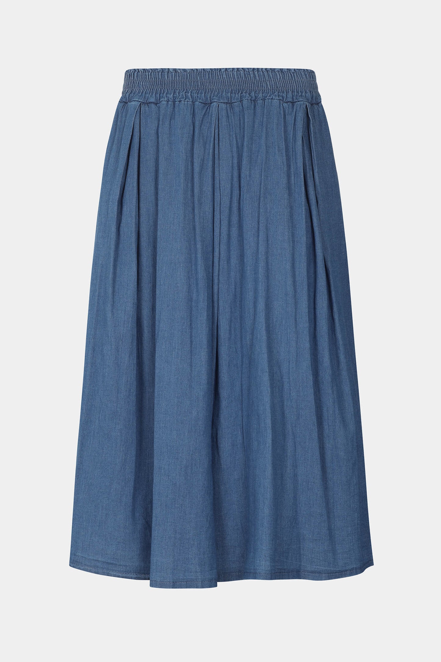 Denim Pleat Detail Skirt