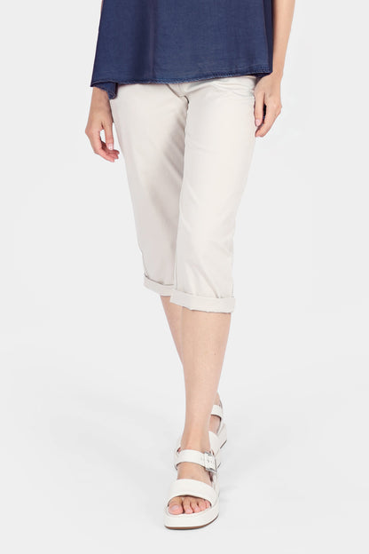 Cotton Stretch Tie Waist Crops