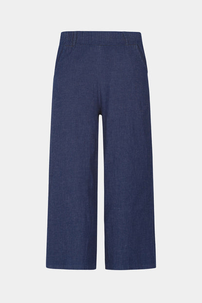 Denim Wide Leg Crop Trousers