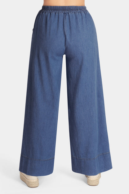 Denim Wide Leg Hem Trouser