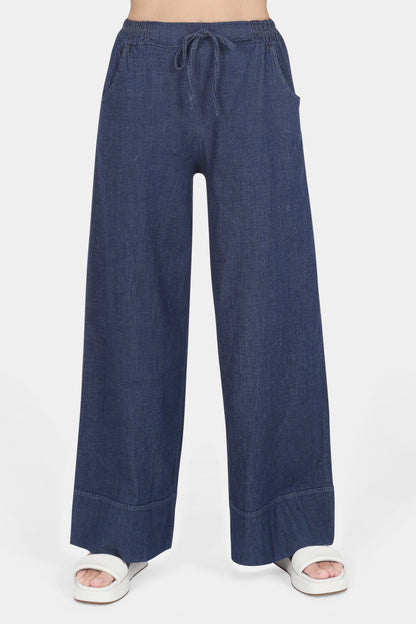 Denim Wide Leg Hem Trouser