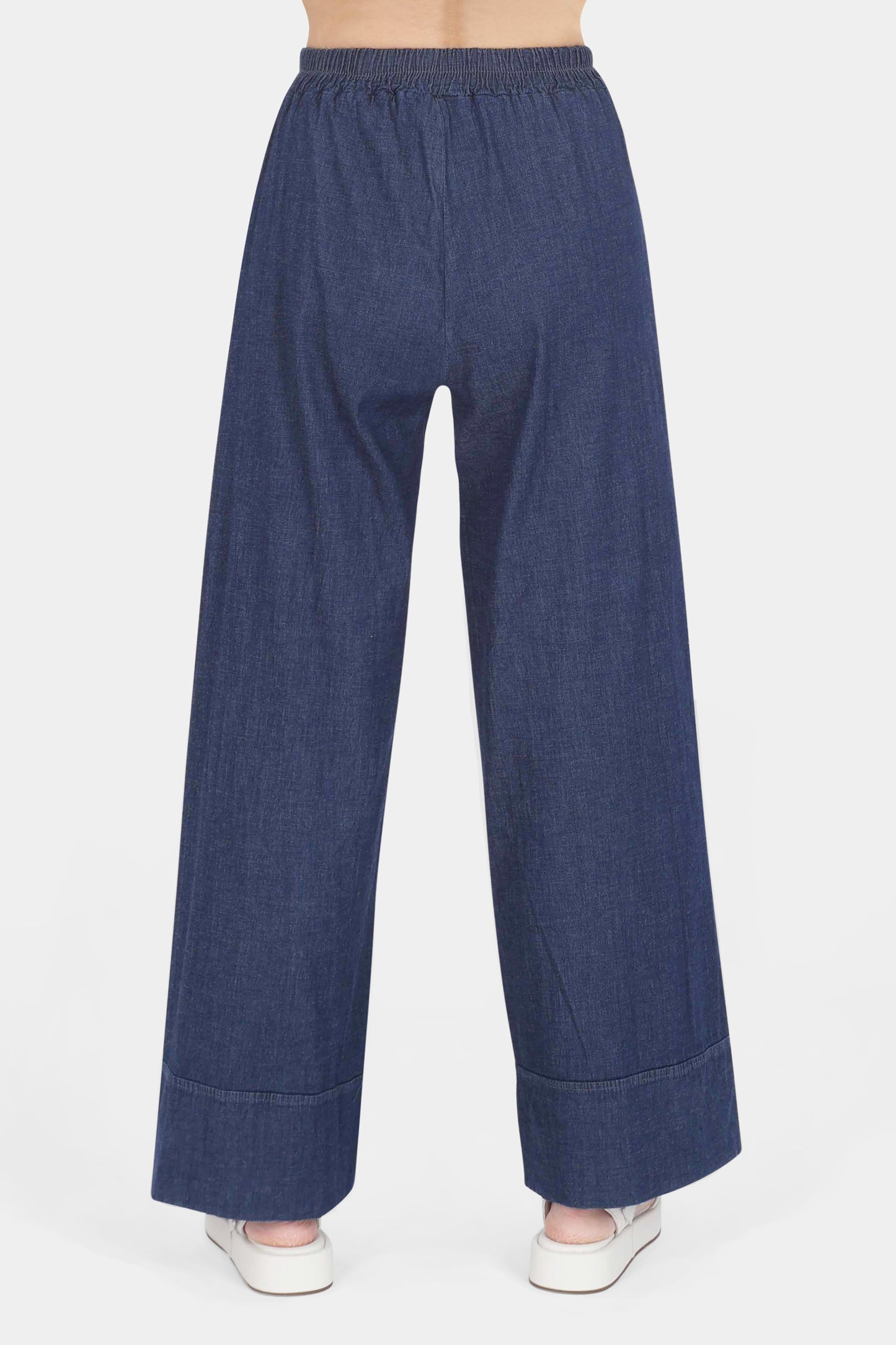 Denim Wide Leg Hem Trouser