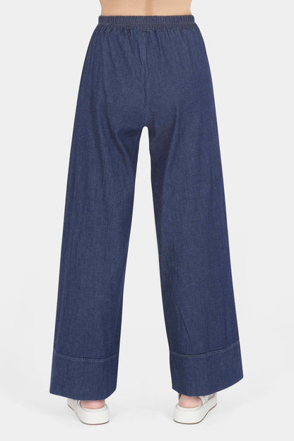 Denim Wide Leg Hem Trouser