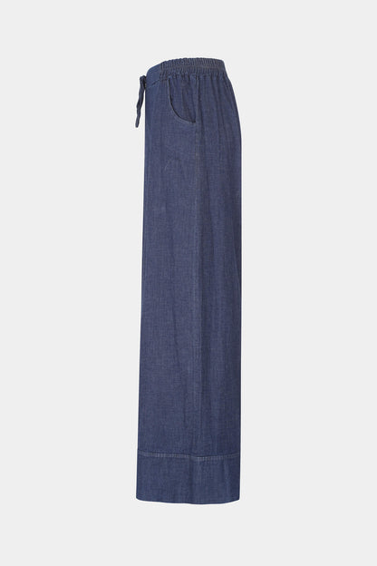 Denim Wide Leg Hem Trouser