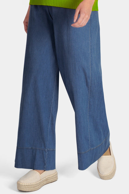 Denim Wide Leg Hem Trouser