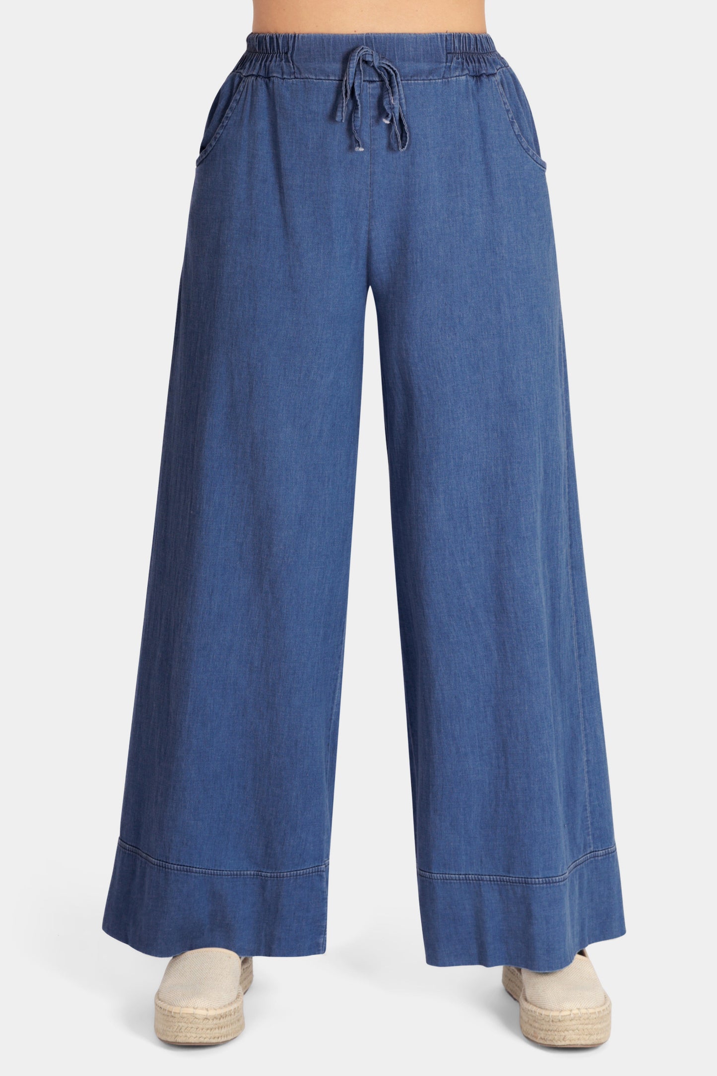 Denim Wide Leg Hem Trouser