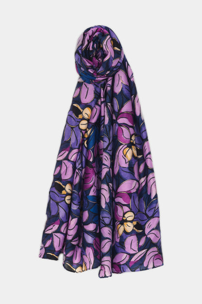Painterly Jewel Floral Print Scarf