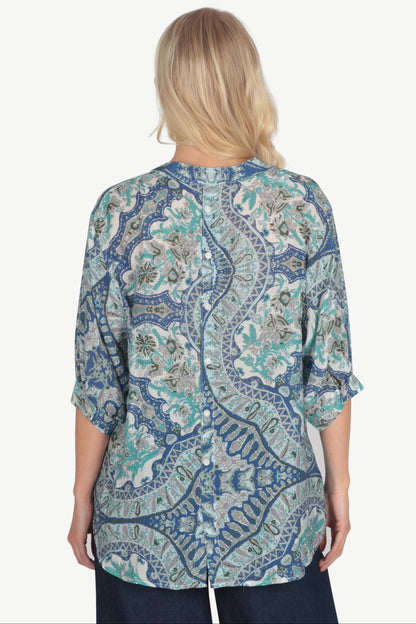 Button Back Printed Blouse